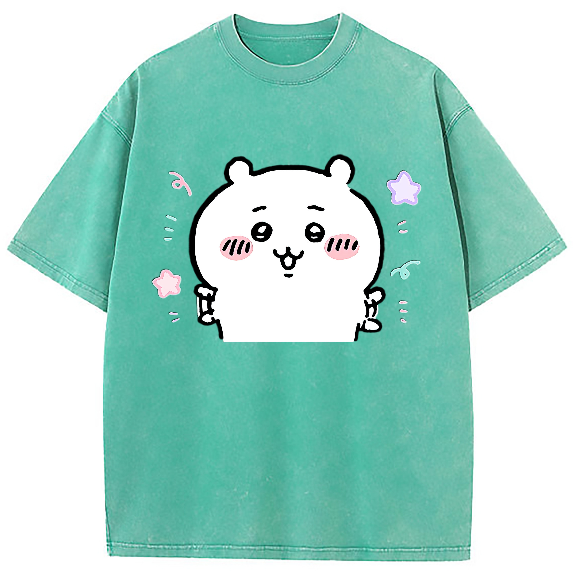 （画像用） ちいかわ ちいかわ Chii-kawa chiikawa 綿100% ヴィンテージ風 半袖Tシャツ（フロントプリント）